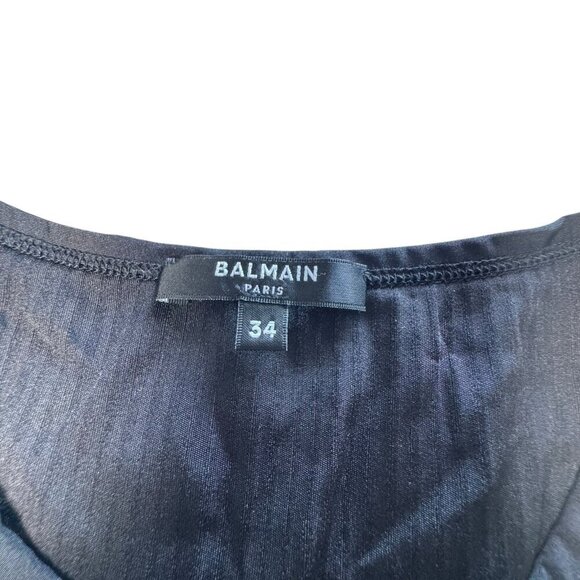 Balmain Paris black logo crop tank Top size 34 XS - Picture 7 of 9